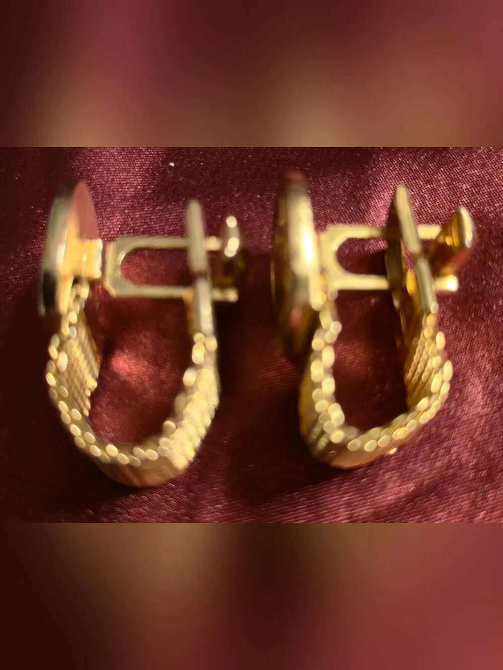 Mens Gold Egyptian Revival Wrap-around Cuff Links